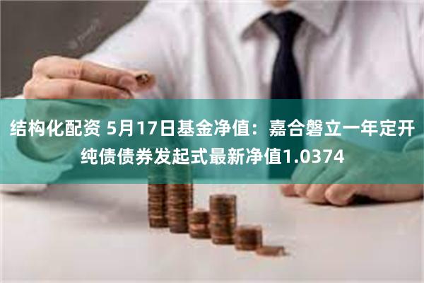 结构化配资 5月17日基金净值：嘉合磐立一年定开纯债债券发起式最新净值1.0374