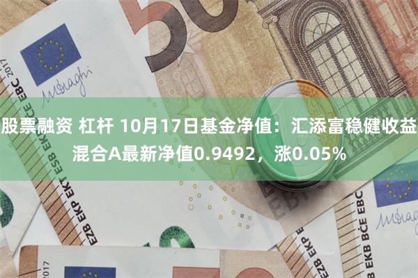 股票融资 杠杆 10月17日基金净值：汇添富稳健收益混合A最新净值0.9492，涨0.05%