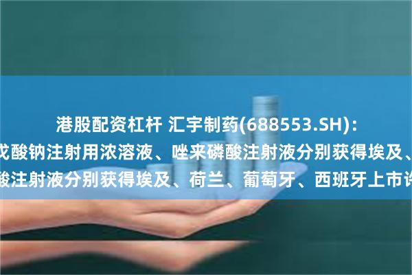 港股配资杠杆 汇宇制药(688553.SH)：盐酸多柔比星注射液、丙戊酸钠注射用浓溶液、唑来磷酸注射液分别获得埃及、荷兰、葡萄牙、西班牙上市许可